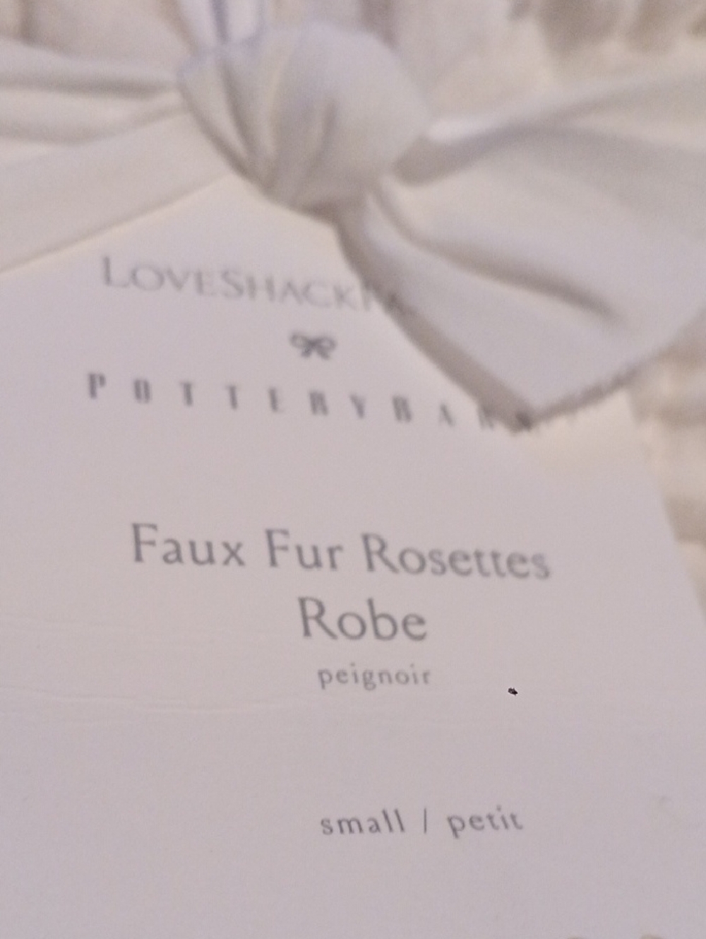 Pottery Barn Love Shack Fancy Fake Fur Rosettes Robe - Picture 2 of 7